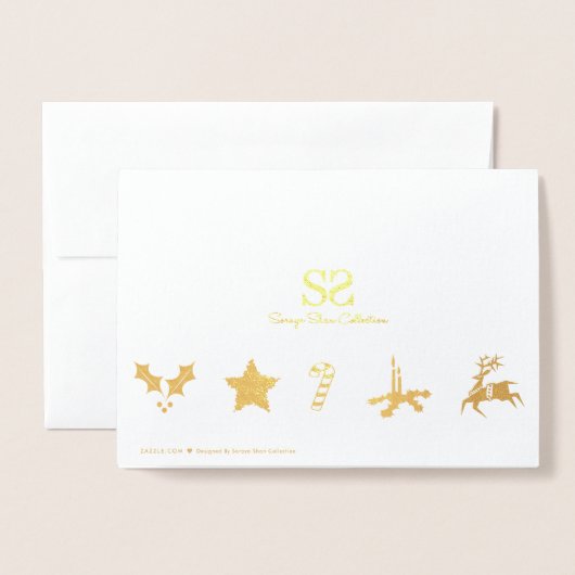 Grungy  Gold Kerstmis Folie Kaarten (Met envelop)