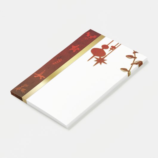 Grungy Gold Kerstmis Post-it® Notes (Schuin)