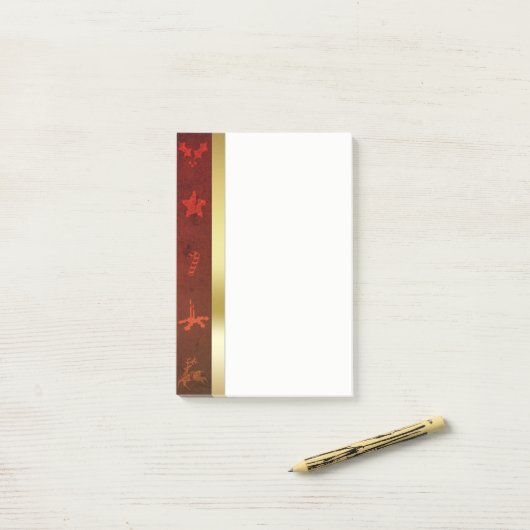 Grungy Gold Kerstmis Post-it® Notes (Op bureau)