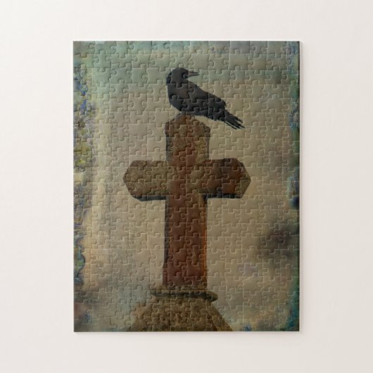 Grungy Gothic Night Crow Legpuzzel (Verticaal)