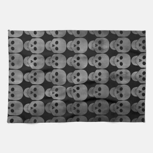 Grungy gothic schedels Halloween keuken decor Theedoek (Horizontaal)