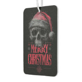 Grungy Gothic Skull Wearing a Distressed Santa Hat Luchtverfrisser (Links)