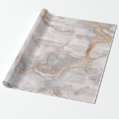 Grungy Goud Blush Berk Rustiek Cottage Marmer Cadeaupapier (Uitgerold)