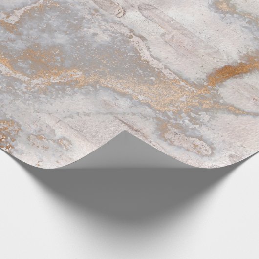 Grungy Goud Blush Berk Rustiek Cottage Marmer Cadeaupapier (Hoek)
