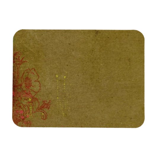 Grungy Graffiti met Red Floral Magneet (Horizontaal)