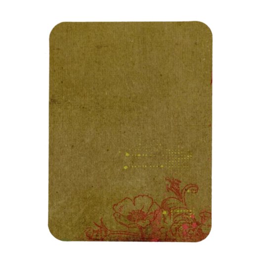 Grungy Graffiti met Red Floral Magneet (Verticaal)