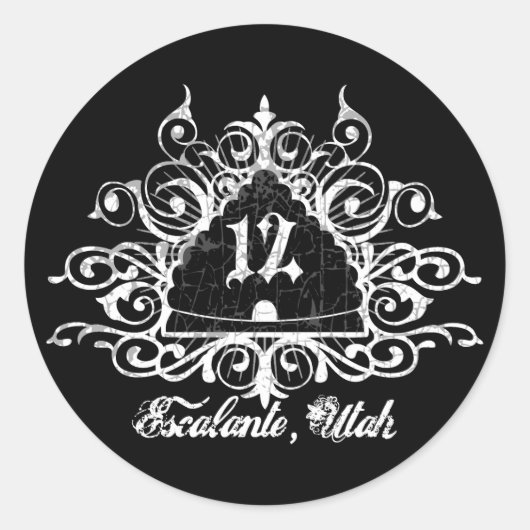 Grungy Graphic Hwy 12 Ronde Sticker (Voorkant)