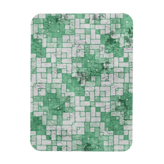 Grungy Green Angular Shapes Magneet (Verticaal)