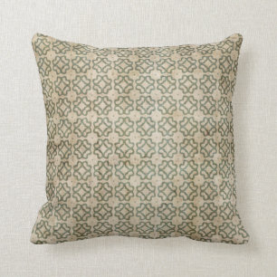 Grungy Green en Beige Pattern Kussen