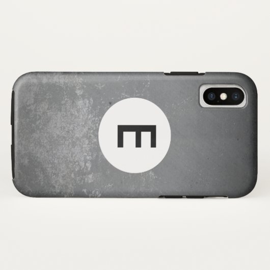 Grungy Grey monogram getekend patroon Case-Mate iPhone Case (Achterkant (horizontaal))