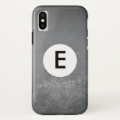 Grungy Grey monogram getekend patroon Case-Mate iPhone Case (Achterkant)
