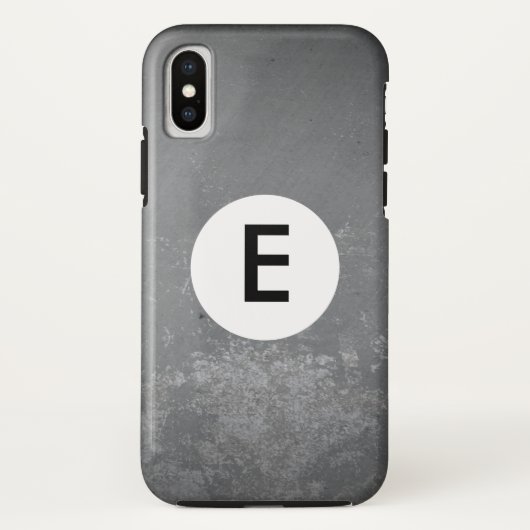 Grungy Grey monogram getekend patroon Case-Mate iPhone Case (Achterkant)
