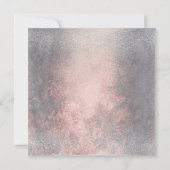 Grungy Grey Roze Rose Gold BrushVip Birthday Party Kaart (Achterkant)