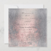 Grungy Grey Roze Rose Gold BrushVip Birthday Party Kaart (Voorkant)