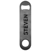 Grungy grijs met jouw naam modern design speed flessenopener (Achterkant)