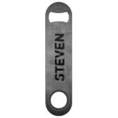 Grungy grijs met jouw naam modern design speed flessenopener (Voorkant)