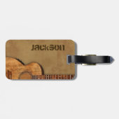 Grungy Guitar Bagagelabel (Achterkant horizontaal)