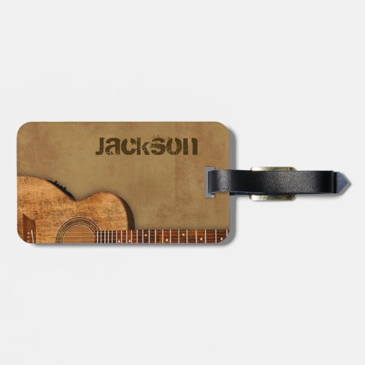 Grungy Guitar Bagagelabel (Achterkant horizontaal)