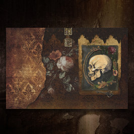  Grungy Halloween Skull Ephemera-ontkoppeling Tissuepapier