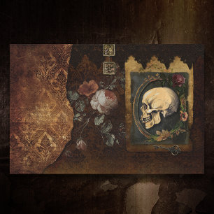 Grungy Halloween Skull Ephemera-ontkoppeling Tissuepapier