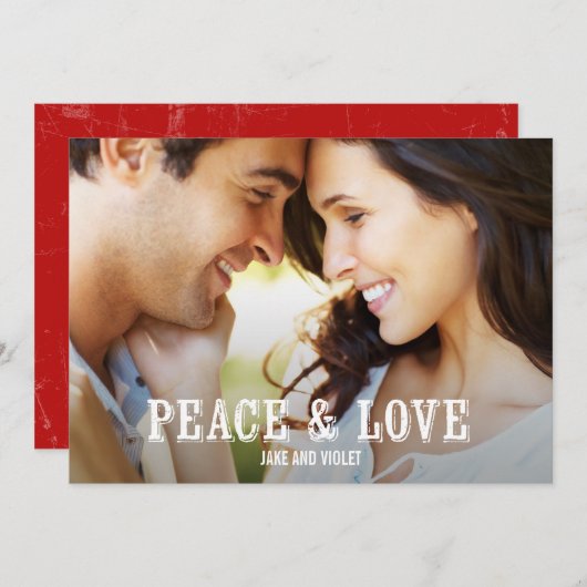 GRUNGY Holiday Photo Cards Feestdagenkaart (Voorkant / Achterkant)