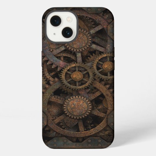 Grungy Industrial Steampunk Machine iPhone Hoesje (Achterkant)