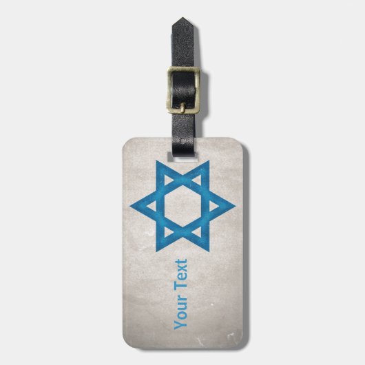 Grungy Israel Flag Star van David Bagagelabel (Voorkant verticaal)