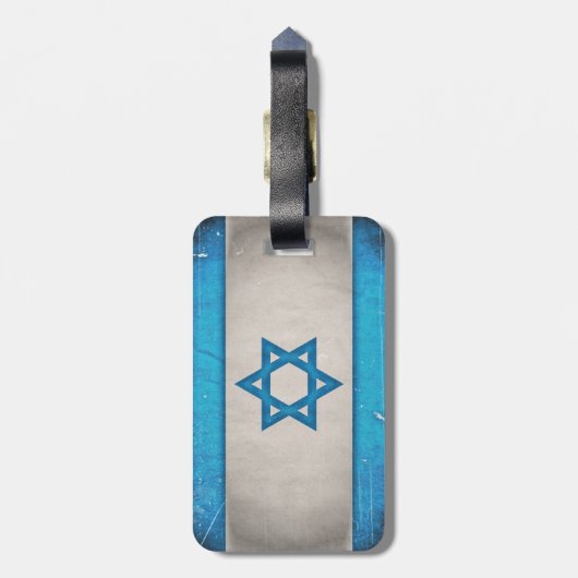 Grungy Israel Flag Star van David Bagagelabel (Achterkant verticaal)