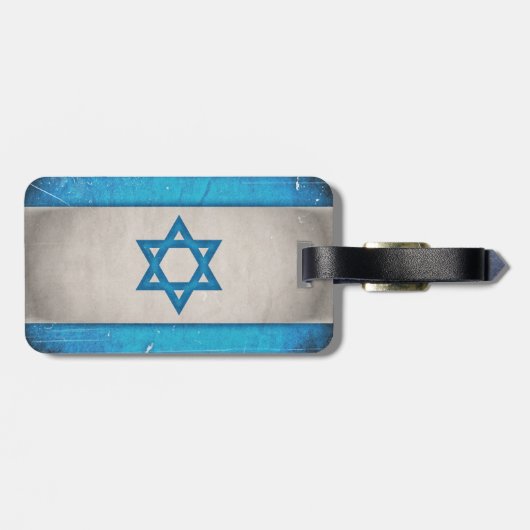 Grungy Israel Flag Star van David Bagagelabel (Achterkant horizontaal)