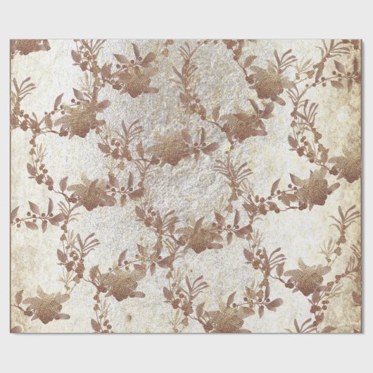 Grungy Ivoor Oud Parel Goud Krans Blush Royal Cadeaupapier (Vlak)