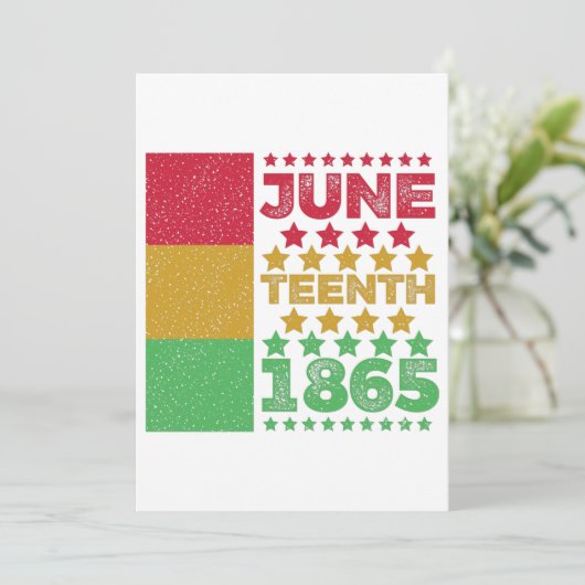 Grungy Juneteenth, Freedom of Black people Save The Date (Staand voorkant)