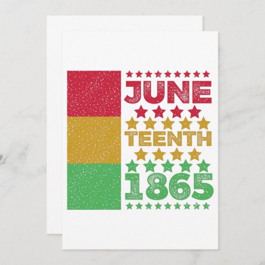 Grungy Juneteenth, Freedom of Black people Save The Date (Voorkant / Achterkant)