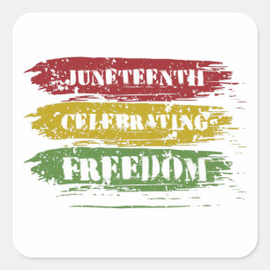 Grungy Juneteenth, Freedom of Black people Vierkante Sticker