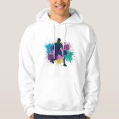 Grungy-kleurenschokken van Basketball Player Hoodie (Voorkant)