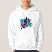 Grungy-kleurenschokken van Basketball Player Hoodie (Voorkant)