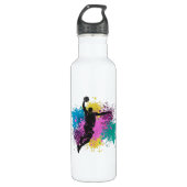 Grungy-kleurenschokken van Basketball Player Waterfles (Voorkant)