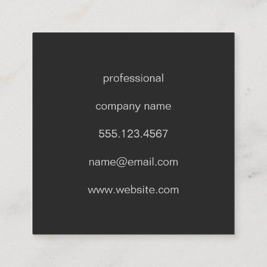 Grungy Large Type Monogram Vierkante Visitekaartje (Achterkant)