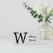 Grungy Large Type Monogram Visitekaartje (Staand voorkant)