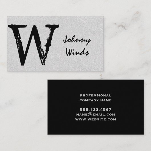 Grungy Large Type Monogram Visitekaartje (Voorkant / Achterkant)