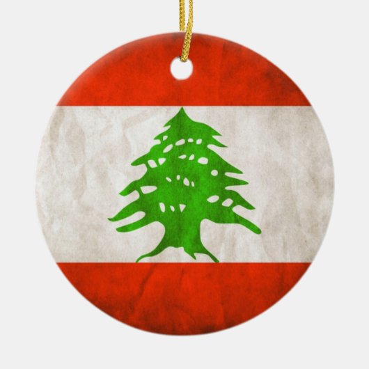 Grungy Libanese vlag Keramisch Ornament (Voorkant)