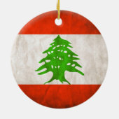 Grungy Libanese vlag Keramisch Ornament (Achterkant)