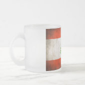 Grungy Libanese vlag Matglas Koffiemok (Links)