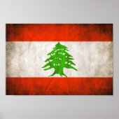 Grungy Libanese vlag Poster (Voorkant)