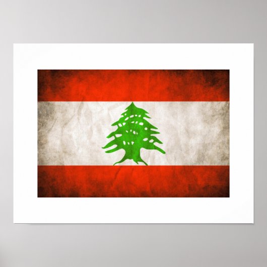 Grungy Libanese vlag Poster (Voorkant)