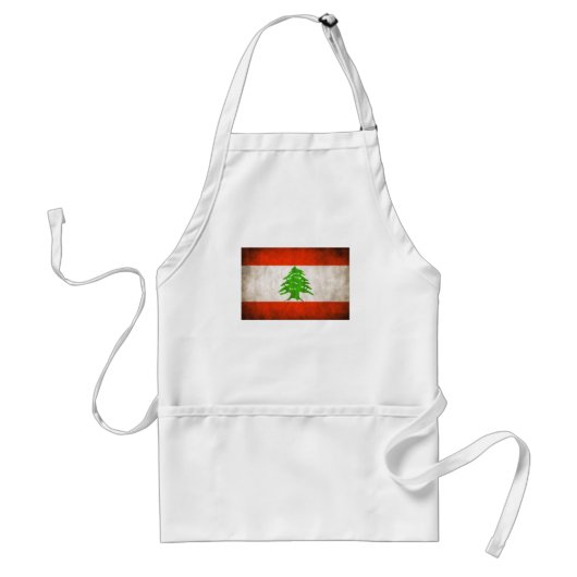 Grungy Libanese vlag Standaard Schort (Voorkant)