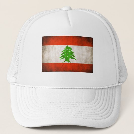 Grungy Libanese vlag Trucker Pet (Voorkant)