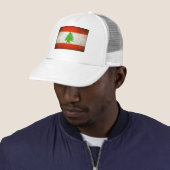 Grungy Libanese vlag Trucker Pet (In situ)