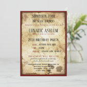 Grungy Lunatic Asylum Birthday Kaart (Staand voorkant)