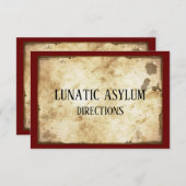 Grungy Lunatic Asylum Birthday Party Informatiekaartje (Voorkant / Achterkant)