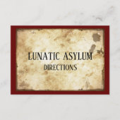 Grungy Lunatic Asylum Birthday Party Informatiekaartje (Voorkant)